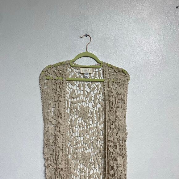 Cache Cream Vintage Crochet Vest Sz O/S - Picture 3 of 12